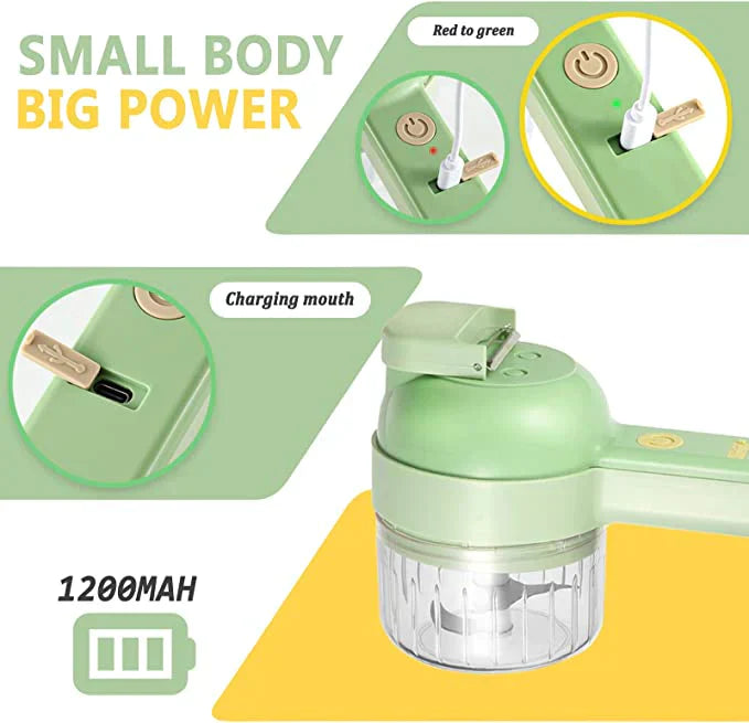 Rechargeable 4 In 1 Handheld Vegetable Cutter