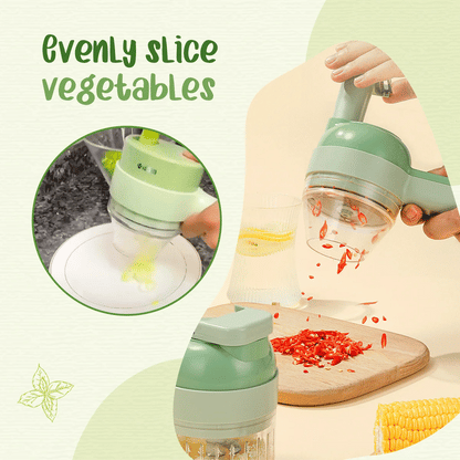 Rechargeable 4 In 1 Handheld Vegetable Cutter