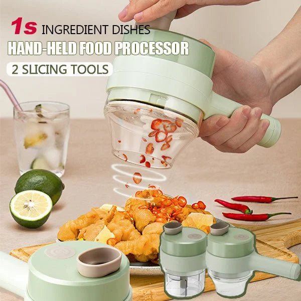 Rechargeable 4 In 1 Handheld Vegetable Cutter