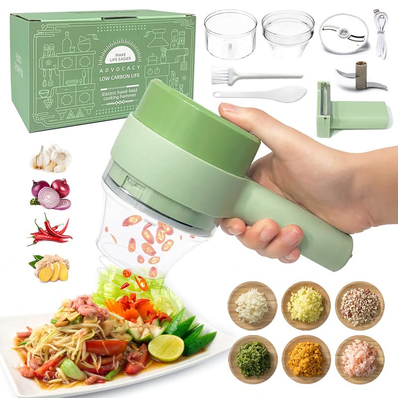 Rechargeable 4 In 1 Handheld Vegetable Cutter
