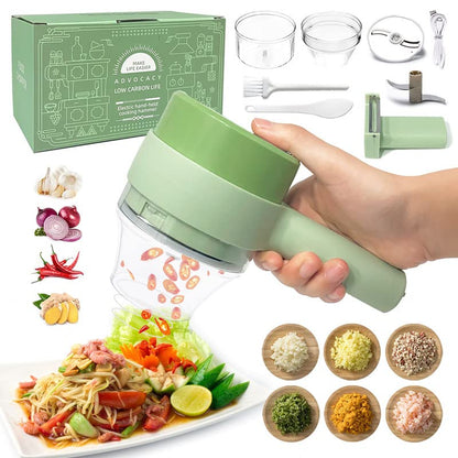Rechargeable 4 In 1 Handheld Vegetable Cutter