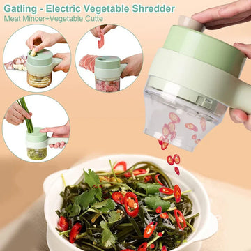 Rechargeable 4 In 1 Handheld Vegetable Cutter
