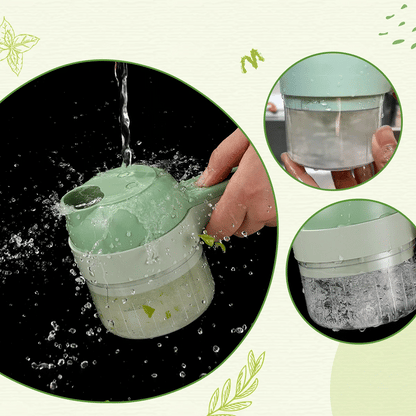Rechargeable 4 In 1 Handheld Vegetable Cutter