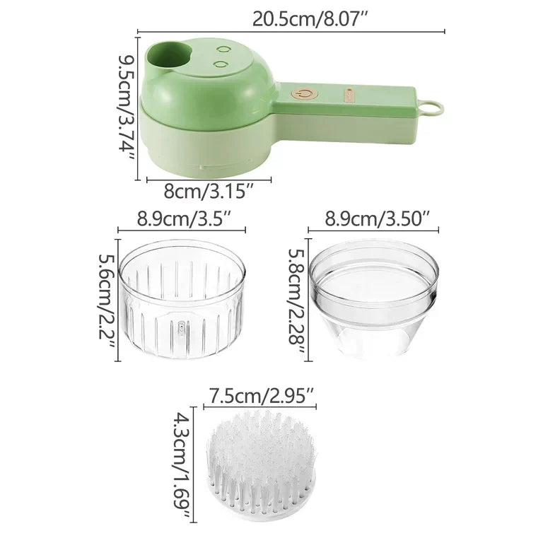 Rechargeable 4 In 1 Handheld Vegetable Cutter