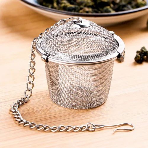Stainless Steel Tea Infuser with Chain – Fine Mesh Loose Leaf Strainer – Eco-Friendly,Easy to Clean – Perfect for Tea, Coffee, Spices & Herbs – Secure Lock, Hook Design, Durable & Reusable – Ideal for Cups, Mugs, Teapots – Best Kitchen