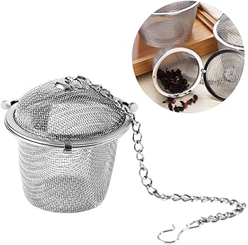 Stainless Steel Tea Infuser with Chain – Fine Mesh Loose Leaf Strainer – Eco-Friendly,Easy to Clean – Perfect for Tea, Coffee, Spices & Herbs – Secure Lock, Hook Design, Durable & Reusable – Ideal for Cups, Mugs, Teapots – Best Kitchen
