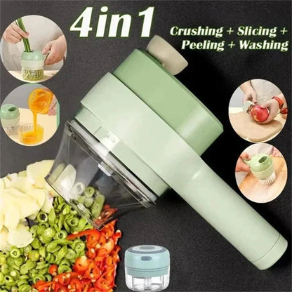 Rechargeable 4 In 1 Handheld Vegetable Cutter